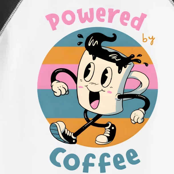 Powered By Coffee Lover Cute Coffee Cup Retro Toddler Fine Jersey T-Shirt