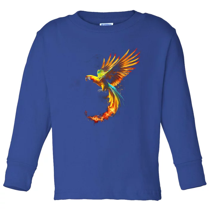 Parrot Bird Colorful Plume Feathers Birdwatching Gift Cute Gift Toddler Long Sleeve Shirt