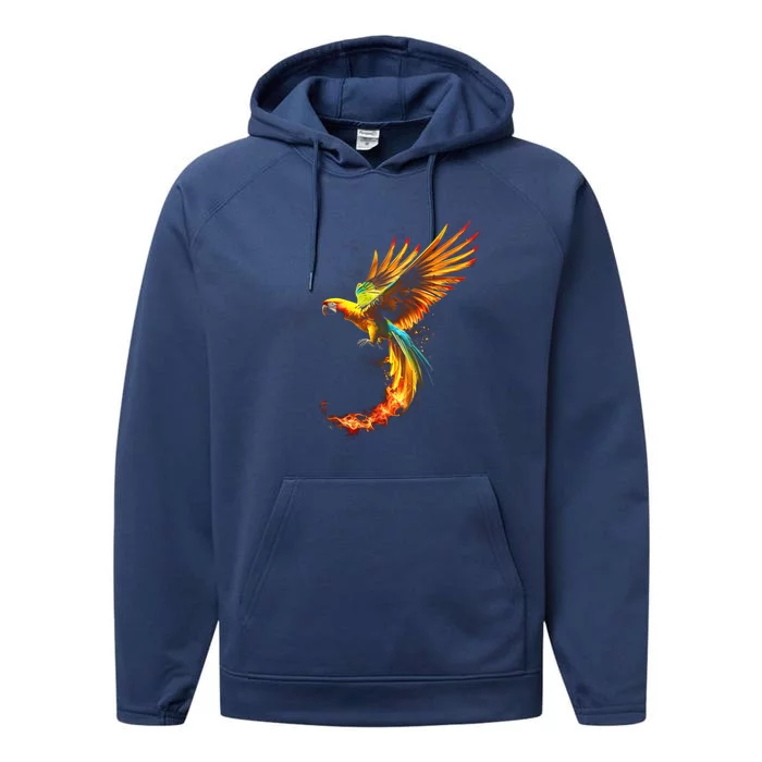 Parrot Bird Colorful Plume Feathers Birdwatching Gift Cute Gift Performance Fleece Hoodie