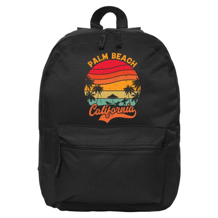 Palm Beach California Surfing Paradise 16 in Basic Backpack