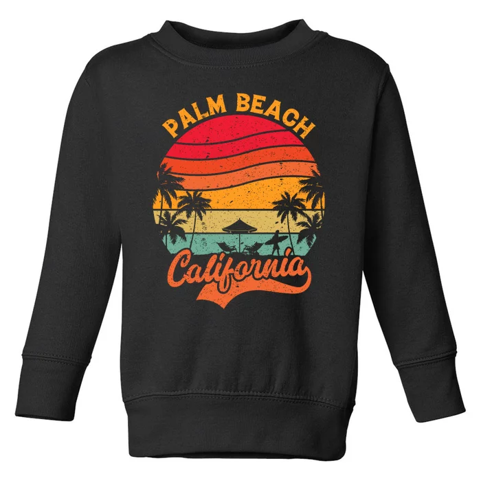 Palm Beach California Surfing Paradise Toddler Sweatshirt