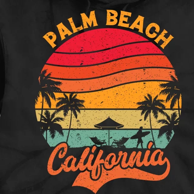 Palm Beach California Surfing Paradise Tie Dye Hoodie