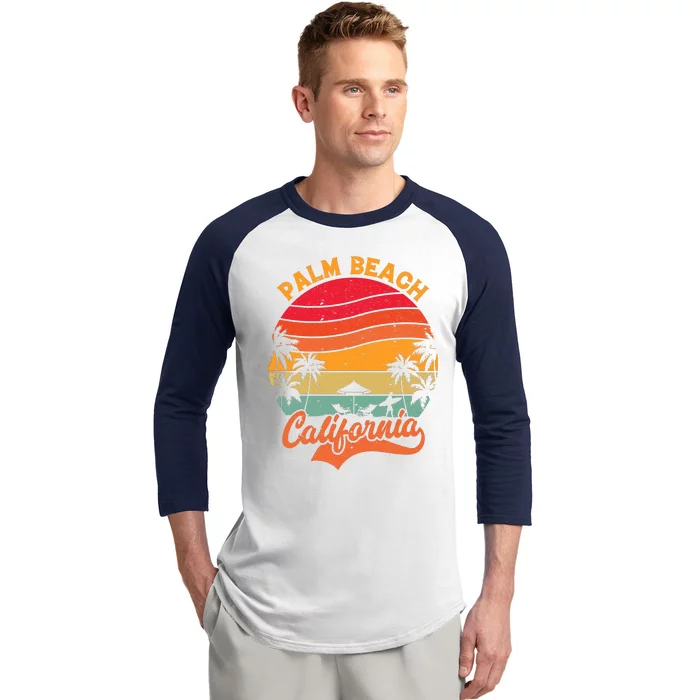 Palm Beach California Surfing Paradise Baseball Sleeve Shirt