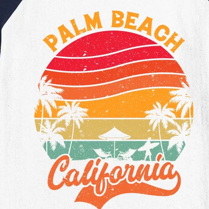 Palm Beach California Surfing Paradise Baseball Sleeve Shirt