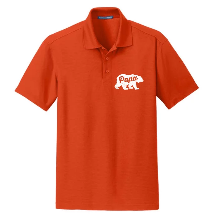 Papa Bear Cute Fathers Day Top Gift Dry Zone Grid Performance Polo