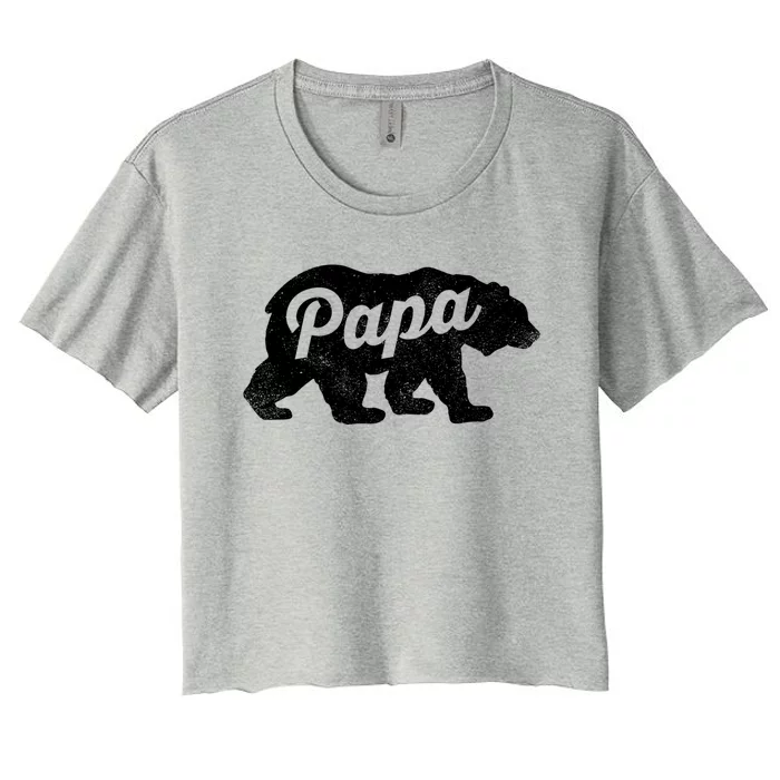 Papa Bear Cute Fathers Day Top Gift Women's Crop Top Tee