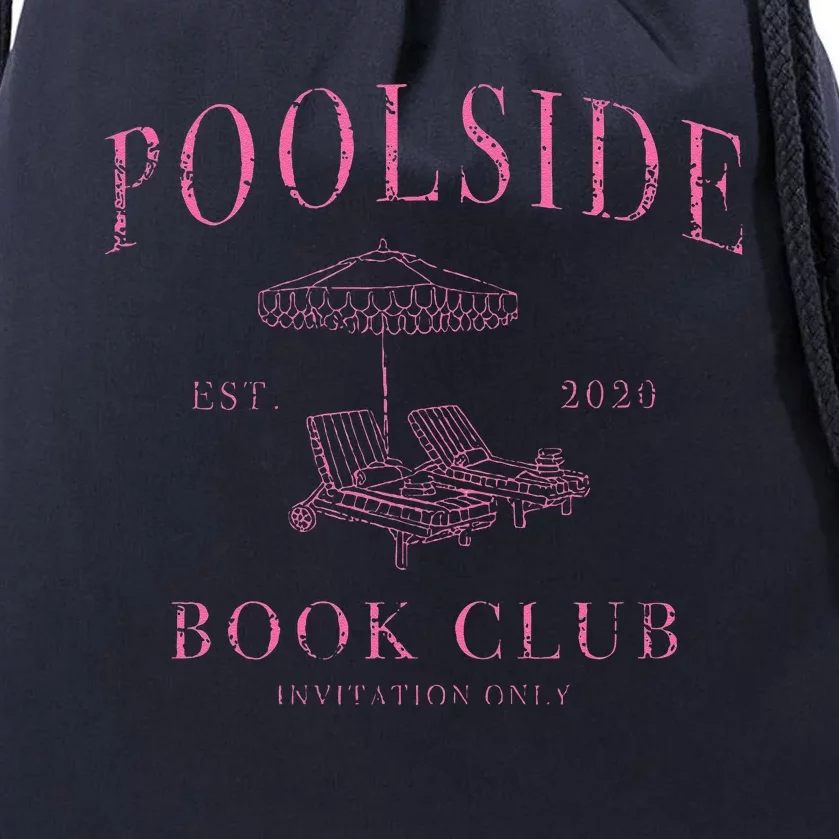 Poolside Book Club Drawstring Bag