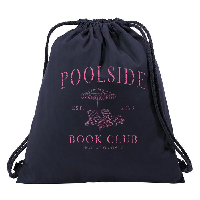 Poolside Book Club Drawstring Bag