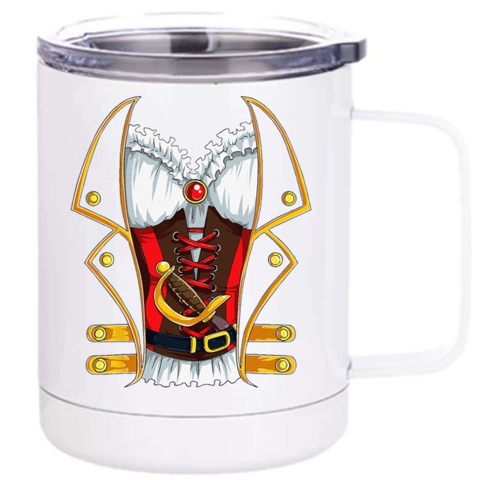 Pirate Buccaneer Costume Funny Halloween Front & Back 12oz Stainless Steel Tumbler Cup