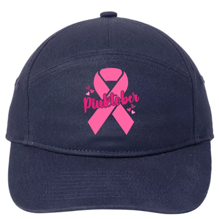 Pinktober Breast Cancer Awareness October 7-Panel Snapback Hat