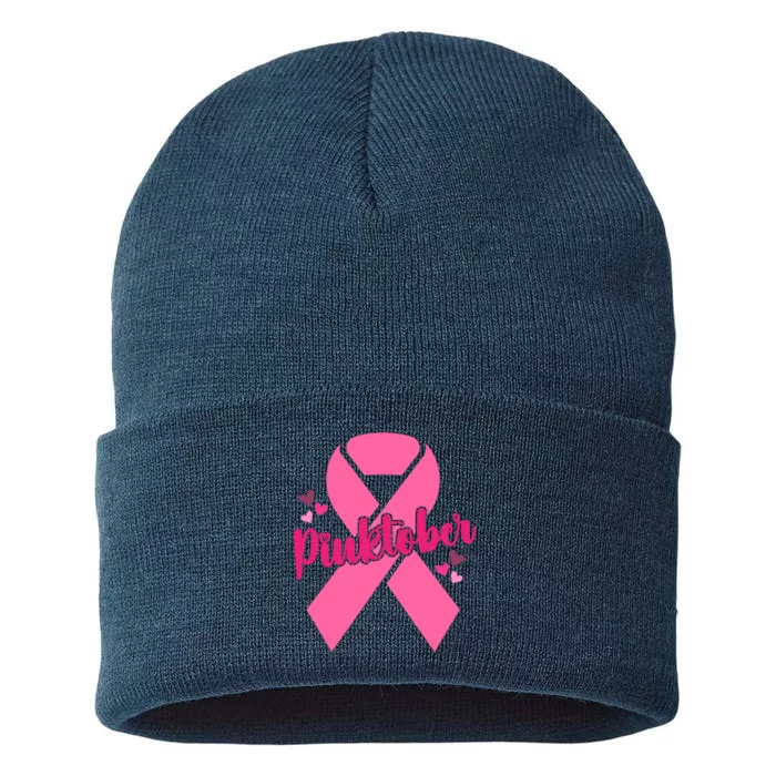 Pinktober Breast Cancer Awareness October Sustainable Knit Beanie