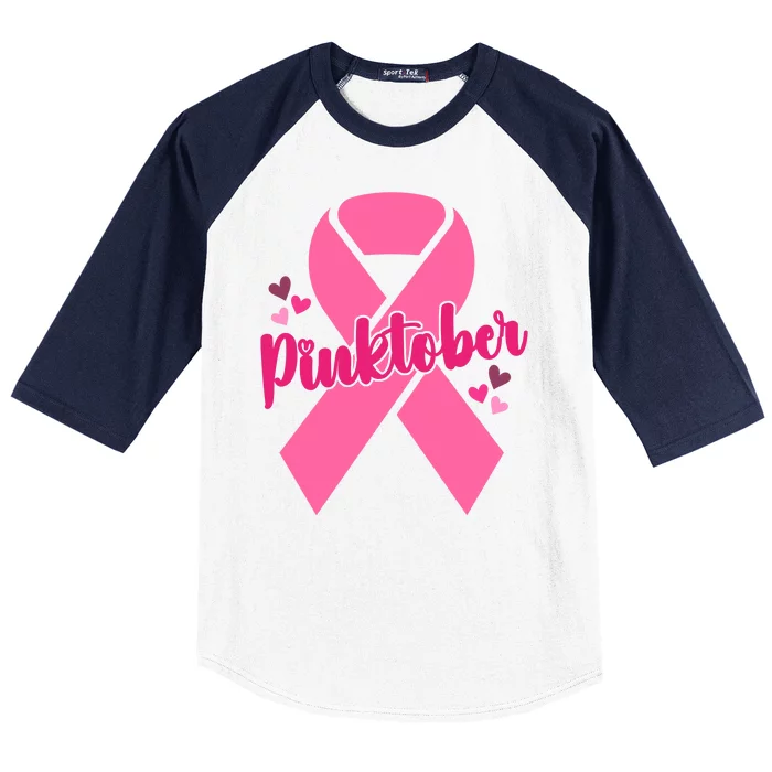 Pinktober Breast Cancer Awareness October Baseball Sleeve Shirt