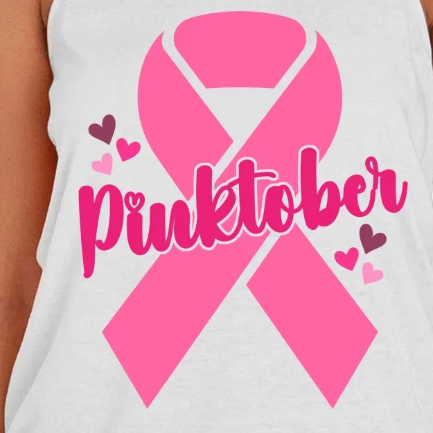 Pinktober Breast Cancer Awareness October Women's Knotted Racerback Tank