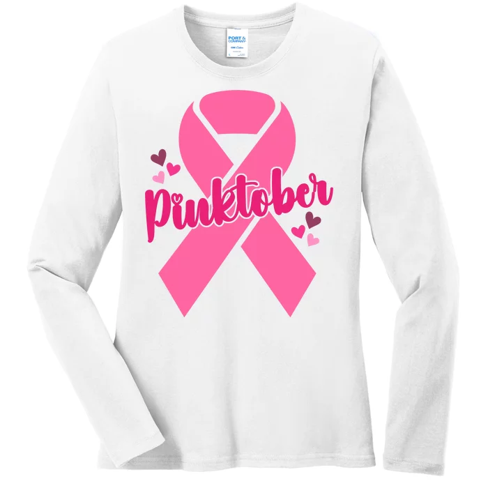 Pinktober Breast Cancer Awareness October Ladies Long Sleeve Shirt