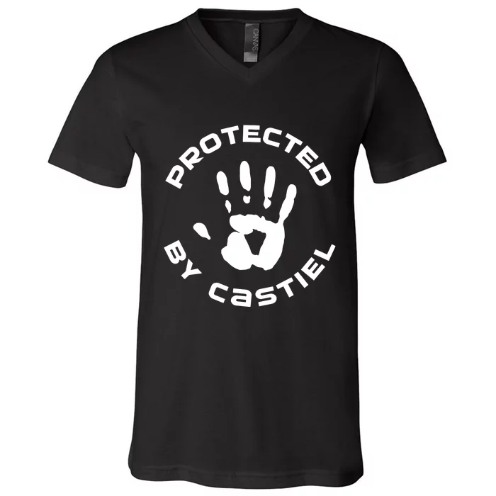 Protected By Castiel Supernatural V-Neck T-Shirt