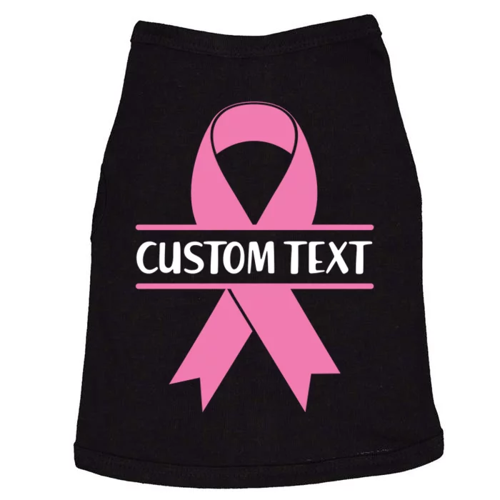 Personalize Breast Cancer Awareness Custom Text Doggie Tank