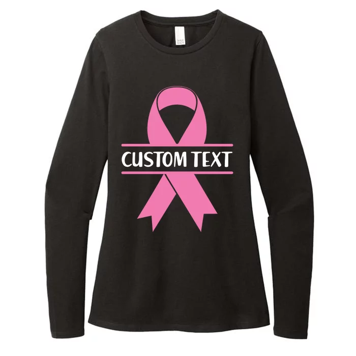 Personalize Breast Cancer Awareness Custom Text Womens CVC Long Sleeve Shirt