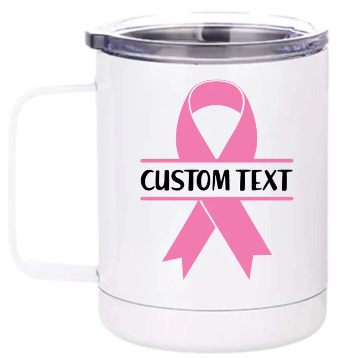 Personalize Breast Cancer Awareness Custom Text Front & Back 12oz Stainless Steel Tumbler Cup