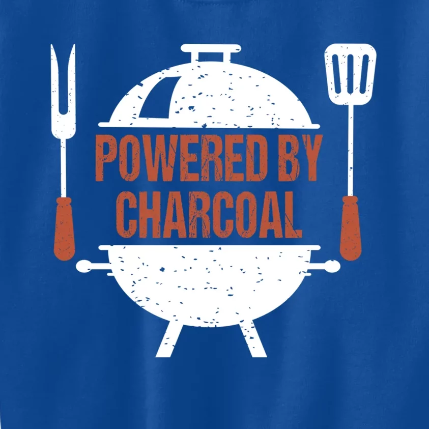 Powered By Charcoal Bbq Grill Barbecue Great Gift Kids Sweatshirt