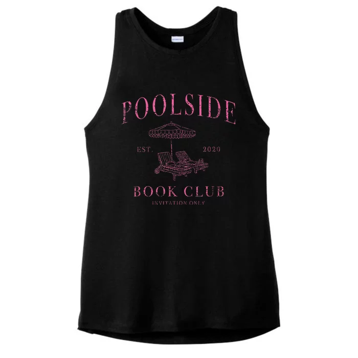 Poolside Book Club Relaxing Design Ladies Tri-Blend Wicking Tank