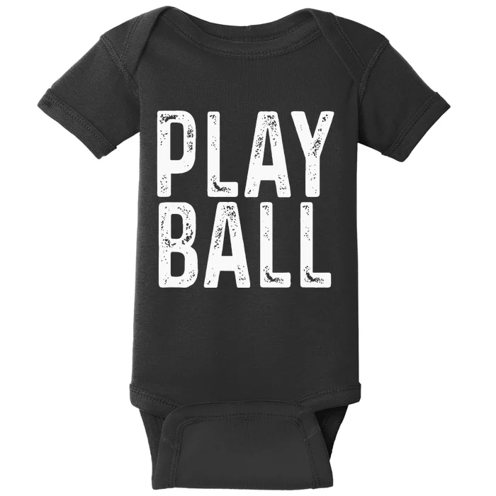 Play Ball Cute Baseball Softball Funny Baby Bodysuit