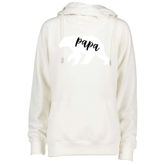 Papa Bear Cute Gift Womens Funnel Neck Pullover Hood