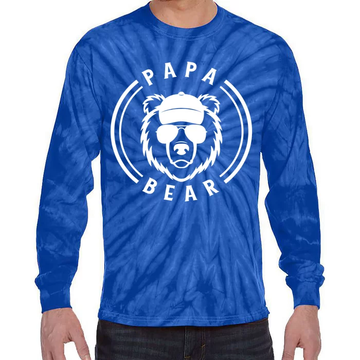 Papa Bear Cool Gift Tie-Dye Long Sleeve Shirt