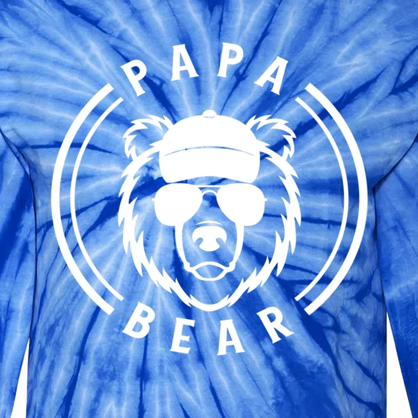 Papa Bear Cool Gift Tie-Dye Long Sleeve Shirt