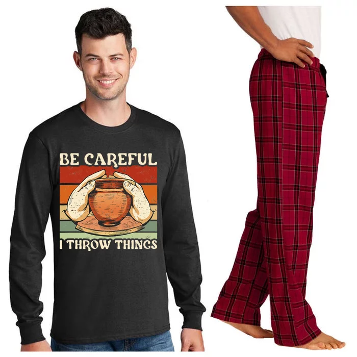 Potter Be Careful I Throw Things Pottery Long Sleeve Pajama Set