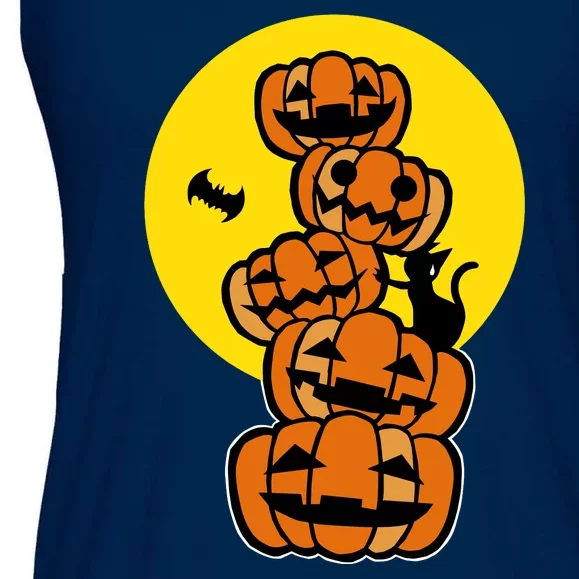 Pumpkin Bat Cat Ladies Essential Flowy Tank