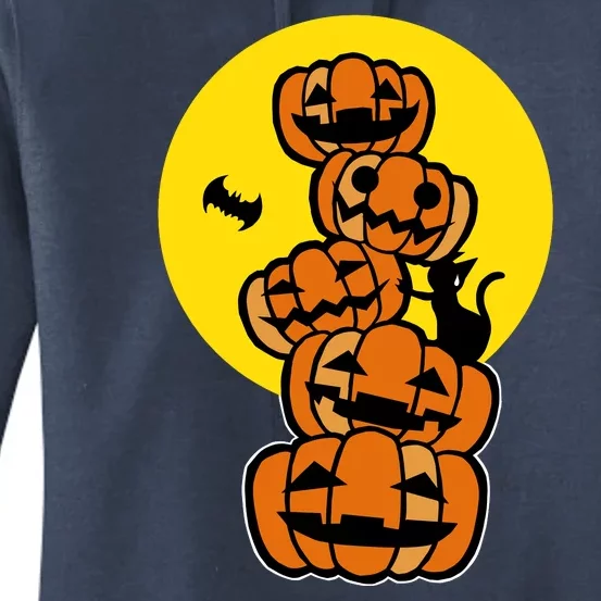 Pumpkin Bat Cat Women's Pullover Hoodie