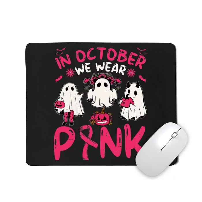 Pink Breast Cancer Awareness Ghost Halloween Costume Mousepad