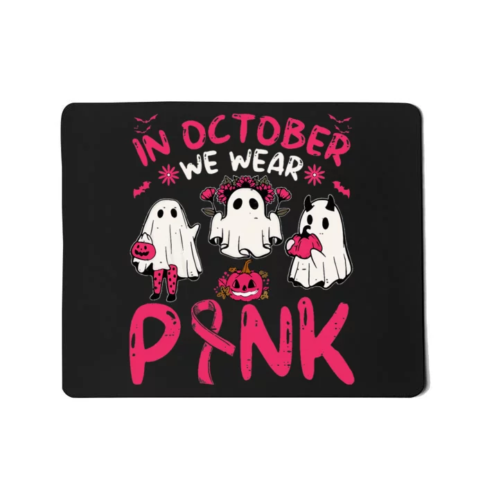 Pink Breast Cancer Awareness Ghost Halloween Costume Mousepad