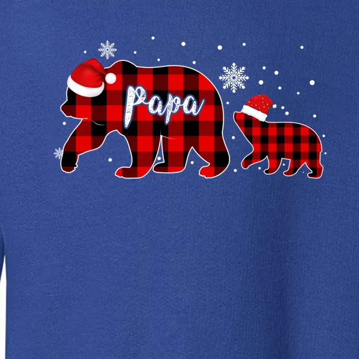 Papa Bear Christmas Pajama Red Plaid Buffalo Family Gift Toddler Sweatshirt