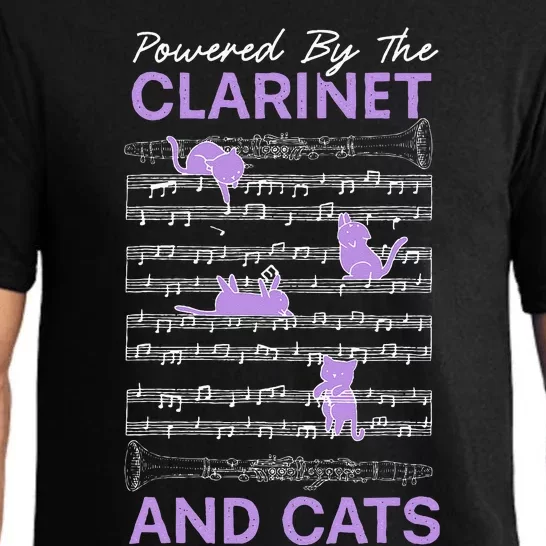 Powered By Clarinet And Cats Kitty Lover Musician Pajama Set