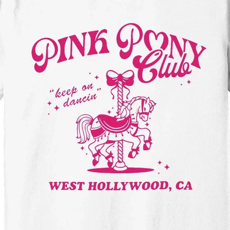 Pink Boots Cowgirl Western Pony Club Premium T-Shirt