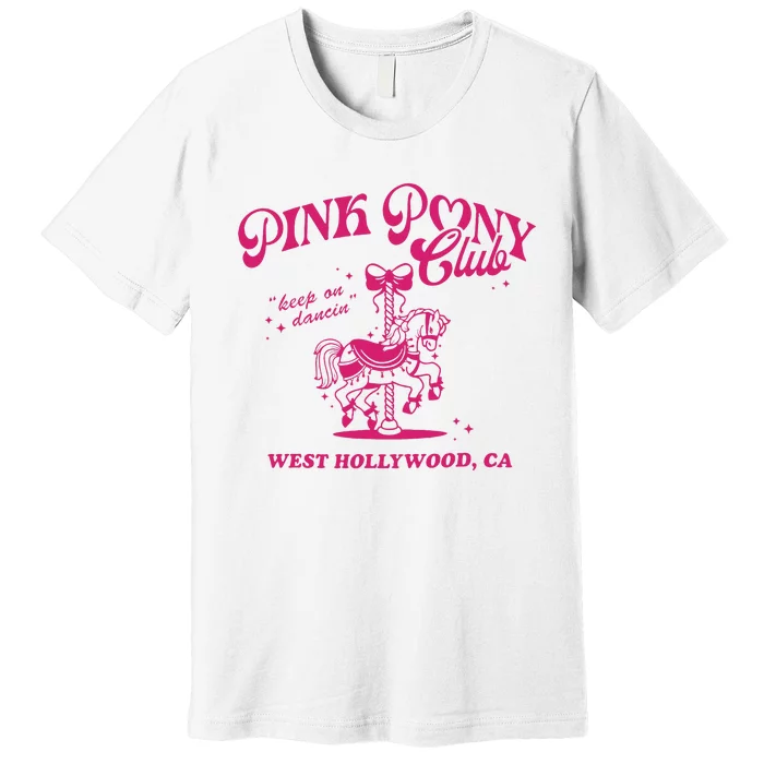 Pink Boots Cowgirl Western Pony Club Premium T-Shirt