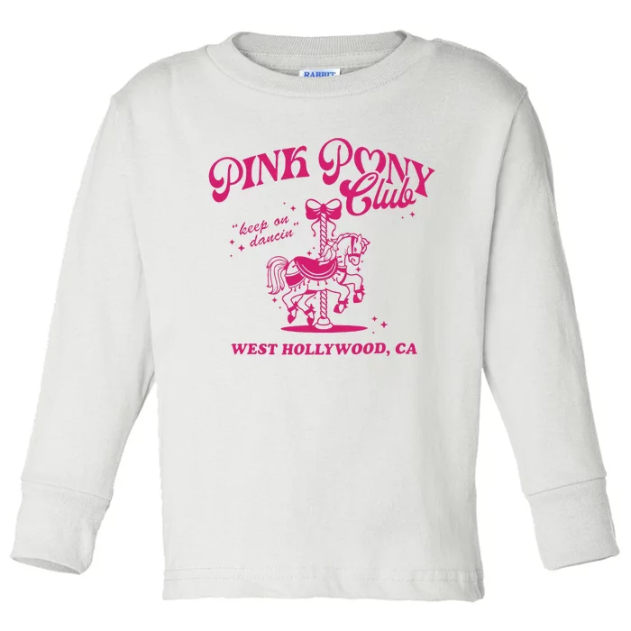 Pink Boots Cowgirl Western Pony Club Toddler Long Sleeve Shirt