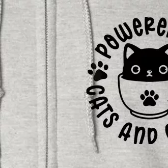 Powered By Cats And Coffee Full Zip Hoodie