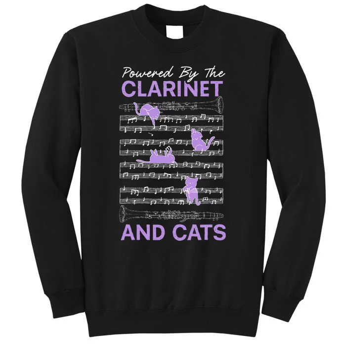 Powered By Clarinet And Cats Kitty Lover Musician Sweatshirt