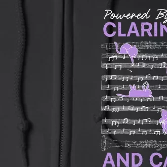 Powered By Clarinet And Cats Kitty Lover Musician Full Zip Hoodie