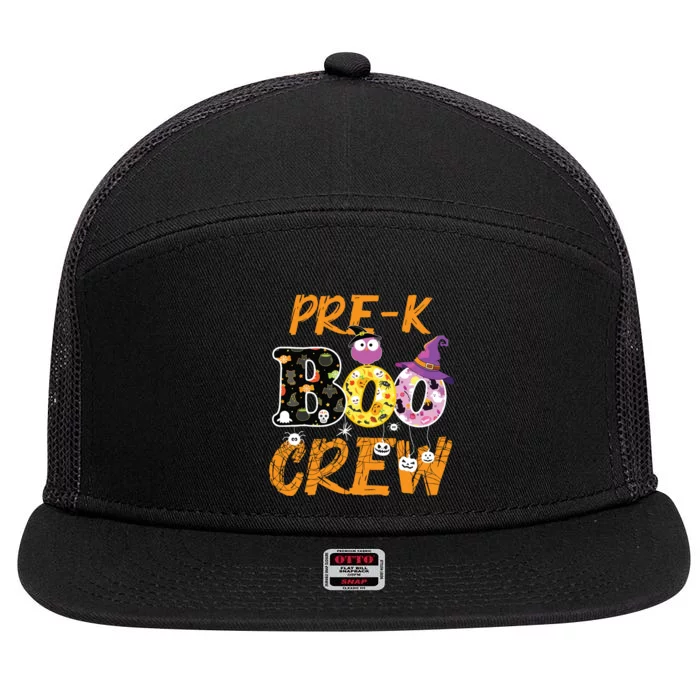 Prek Boo Crew Funny Halloween Costume Teacher Student Gift 7 Panel Mesh Trucker Snapback Hat