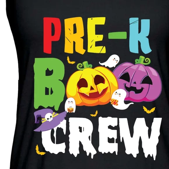 Prek Boo Crew Ghost Pumpkin Halloween Costume Teacher Kids Ladies Essential Flowy Tank