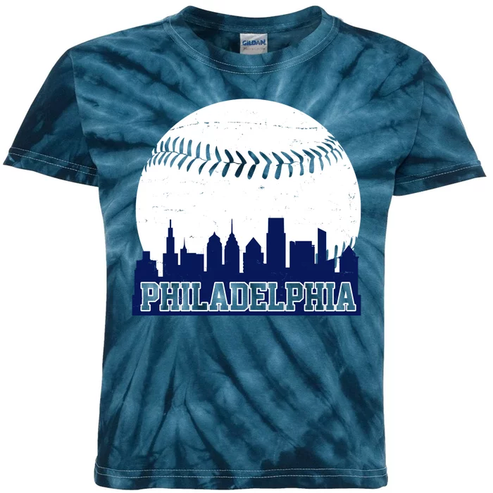 Philadelphia Baseball City Skyline Kids Tie-Dye T-Shirt