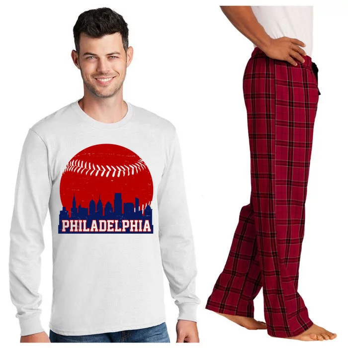 Philadelphia Baseball City Skyline Long Sleeve Pajama Set