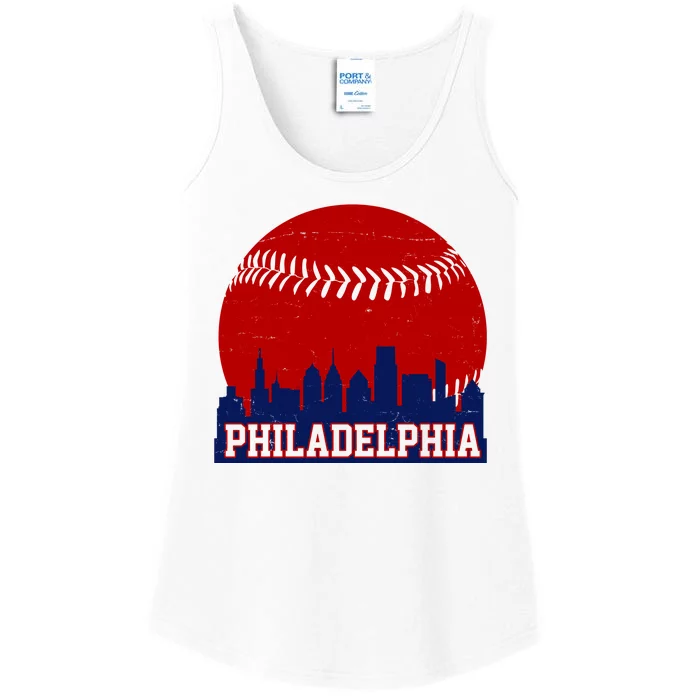 Philadelphia Baseball City Skyline Ladies Essential Tank