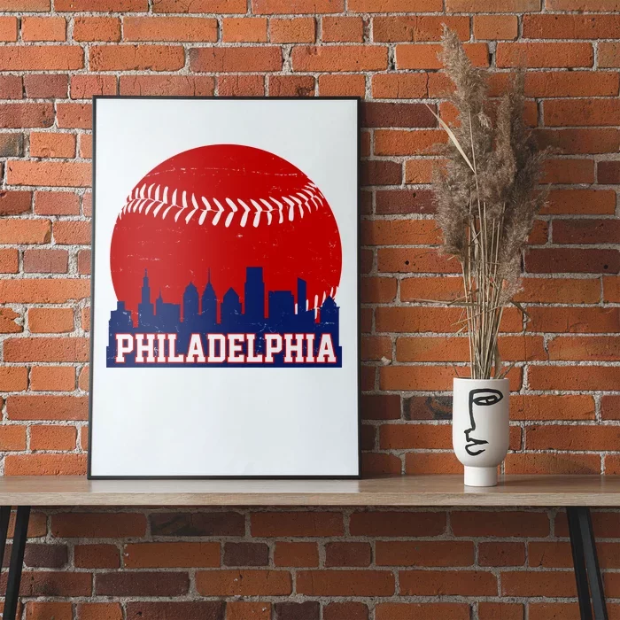 Philadelphia Baseball City Skyline Poster