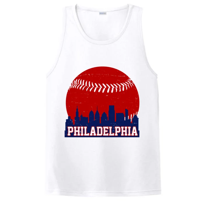 Philadelphia Baseball City Skyline Performance Tank