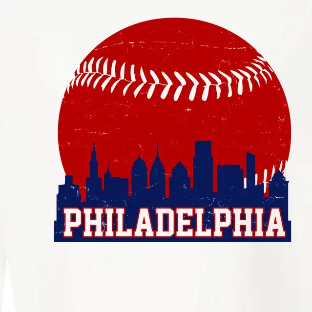 Philadelphia Baseball City Skyline Cropped Pullover Crew