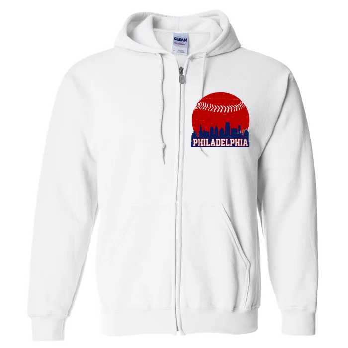 Philadelphia Baseball City Skyline Full Zip Hoodie